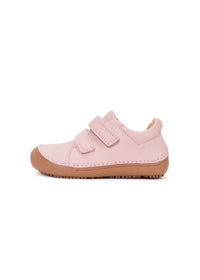 Children's barefoot sneakers, transitional season shoes - light pink leather