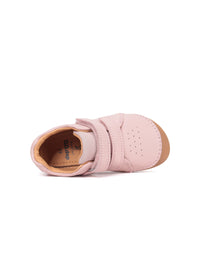 Children's barefoot sneakers, transitional season shoes - light pink leather