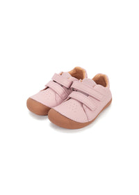 Children's barefoot sneakers, transitional season shoes - light pink leather