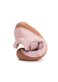 Children's barefoot sneakers, transitional season shoes - light pink leather