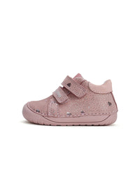 Children's first step shoes - pink leather