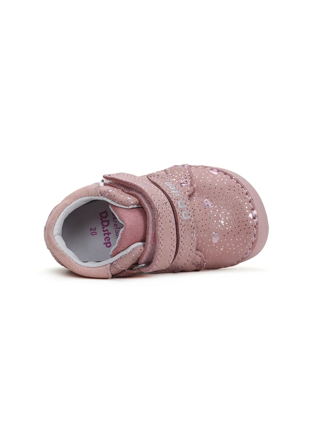 Children's first step shoes - pink leather