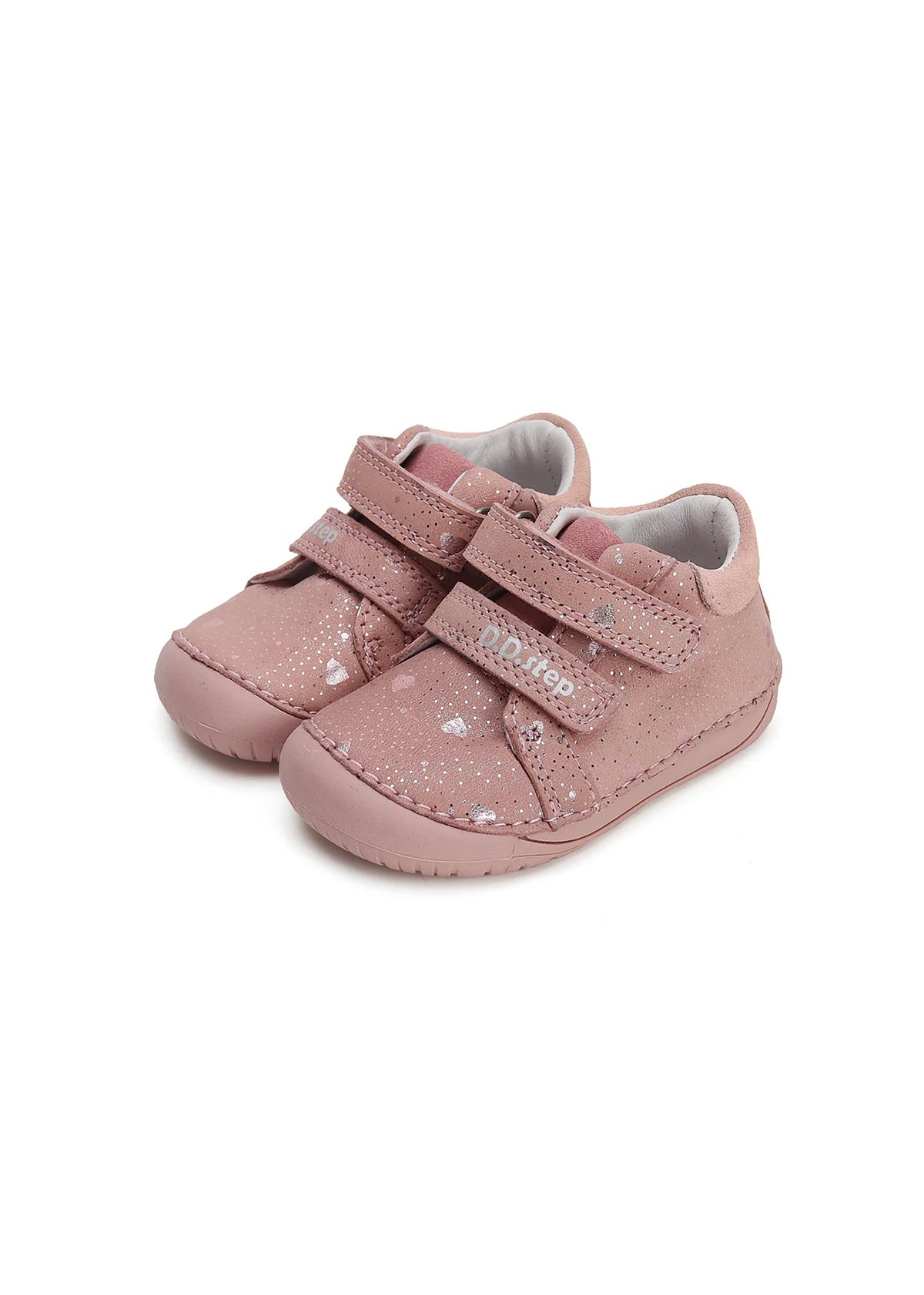 Children's first step shoes - pink leather