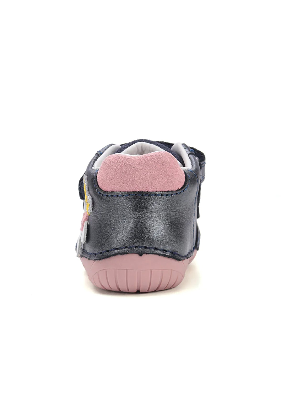 Lasten paljasjalkatennarit, välikausikengät - tummansininen nahka, kukkia