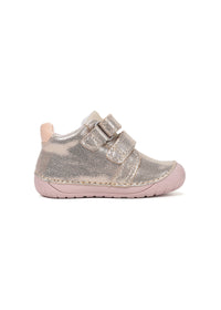 Children's barefoot sneakers, transitional season shoes - golden leather, cloud and rainbow