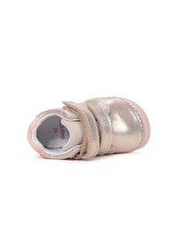 Children's barefoot sneakers, transitional season shoes - golden leather, cloud and rainbow