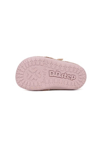 Children's barefoot sneakers, transitional season shoes - golden leather, cloud and rainbow