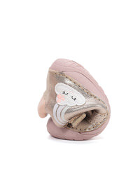 Children's barefoot sneakers, transitional season shoes - golden leather, cloud and rainbow