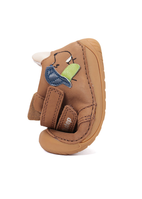 Lasten paljasjalkatennarit, välikausikengät - ruskea nahka, koira