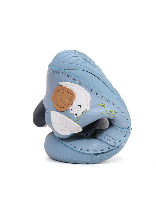 Lasten paljasjalkatennarit, välikausikengät - vaaleansininen nahka, söpö etana