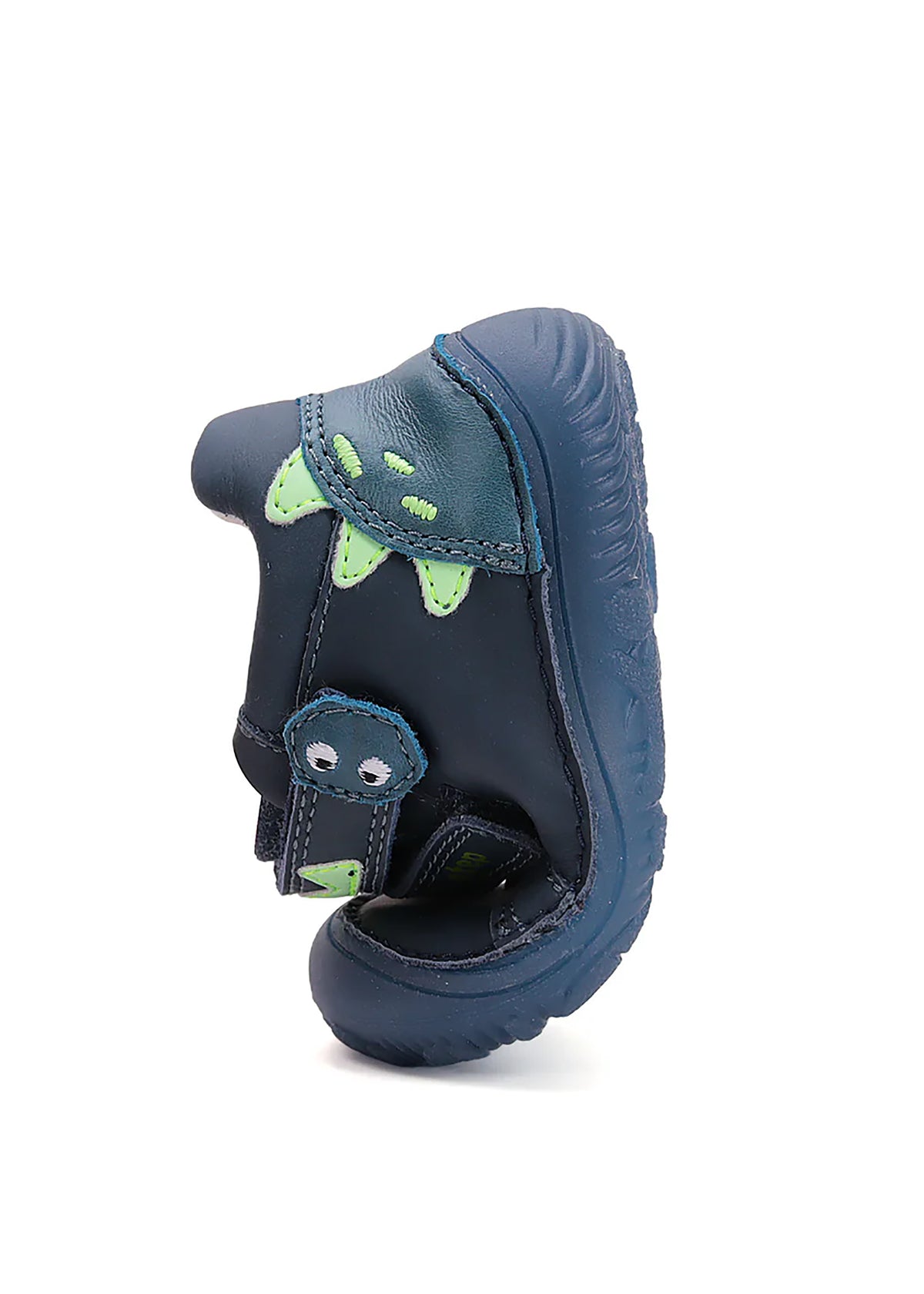 Lasten paljasjalkakengät, välikausikengät - tummansininen nahka, dino