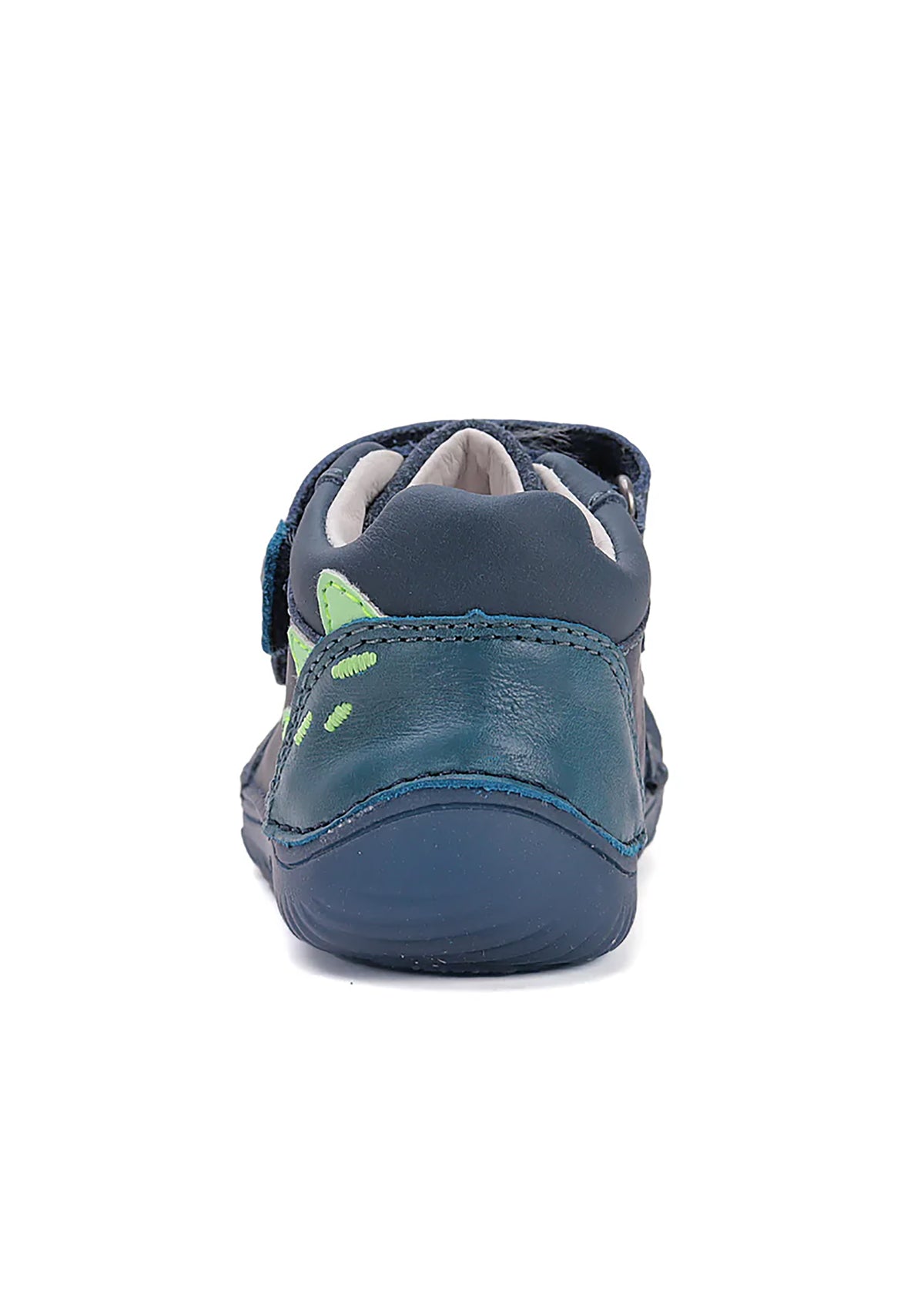 Lasten paljasjalkakengät, välikausikengät - tummansininen nahka, dino