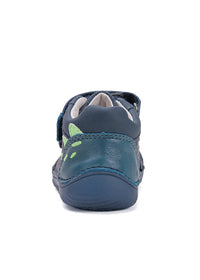 Lasten paljasjalkakengät, välikausikengät - tummansininen nahka, dino