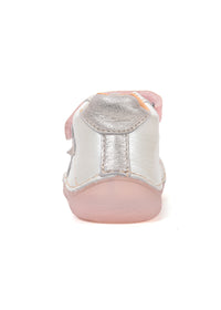 Barn barfotatennisskor, mellansäsongsskor - ljus läder, blommor