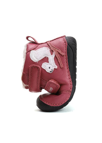 Barn barfotaskor - vinterkängor, rosa läder, söt ekorre