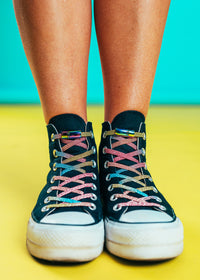 Stretchable shoelaces with magnetic clips - several colors