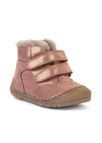 Children's winter shoes - shiny rose gold leather, Paix Up Winter