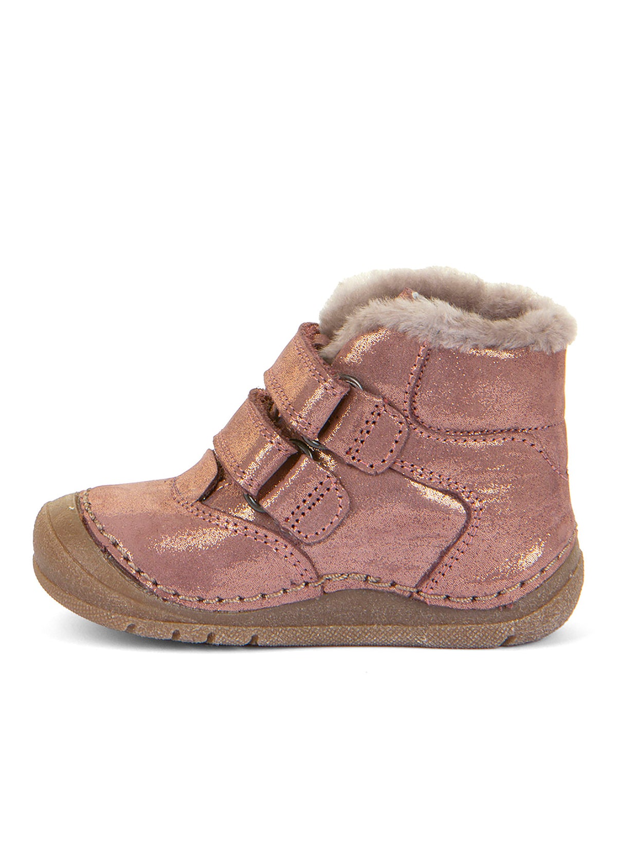 Children's winter shoes - shiny rose gold leather, Paix Up Winter