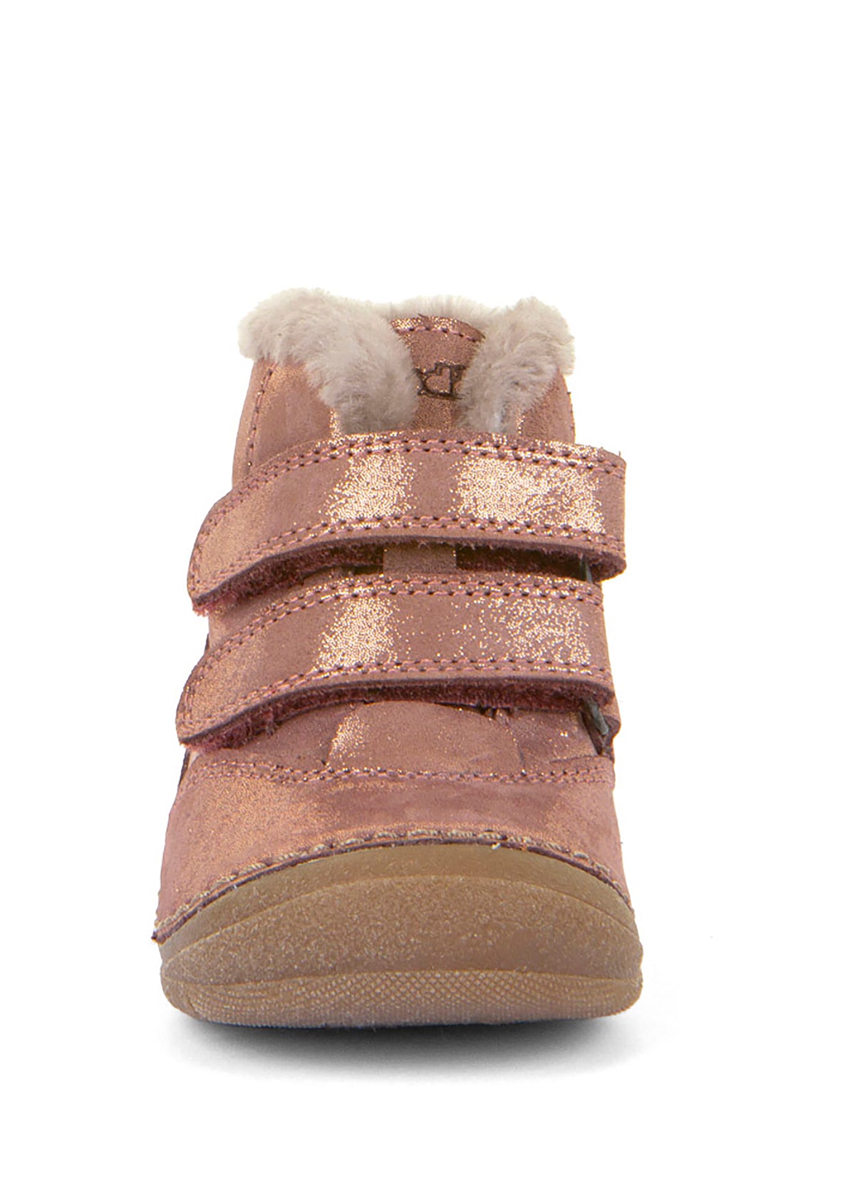 Children's winter shoes - shiny rose gold leather, Paix Up Winter