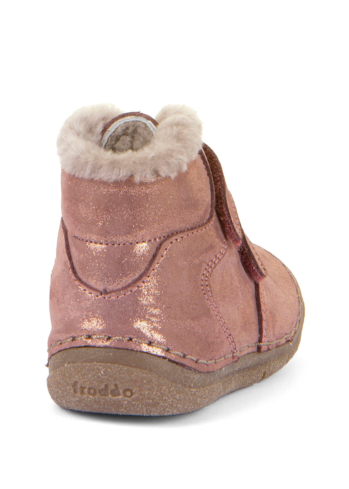 Children's winter shoes - shiny rose gold leather, Paix Up Winter