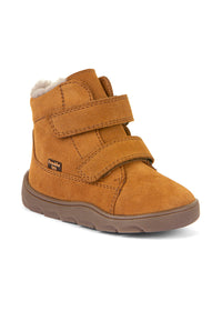 Children's barefoot shoes, winter shoes - Zeru Tex Furry, cognac brown