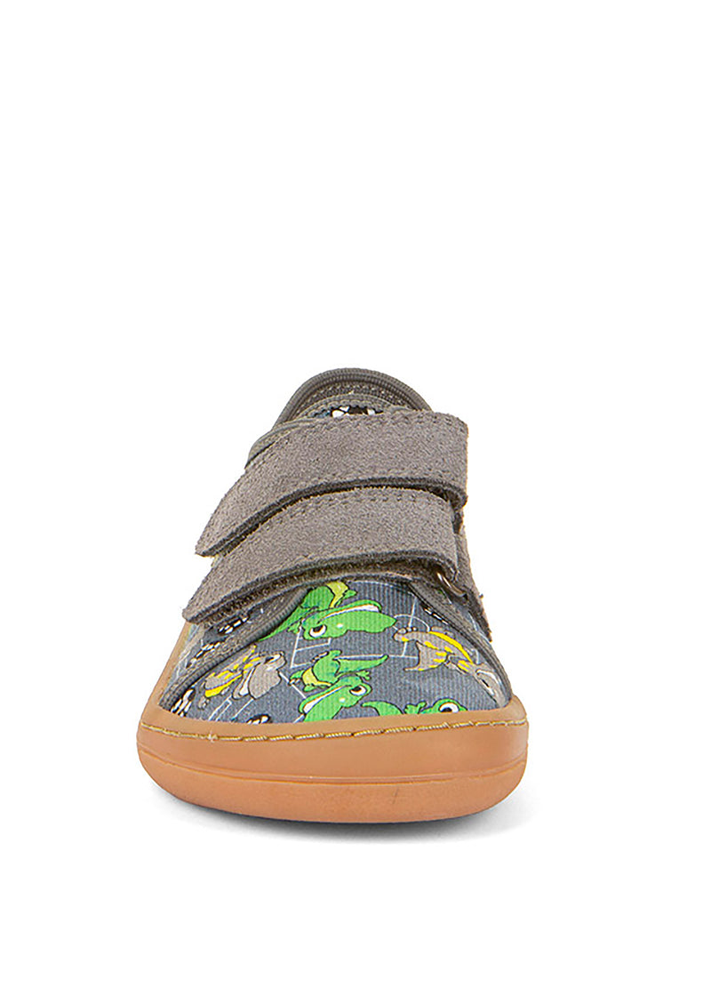 Children's barefoot sneakers - gray, dinos