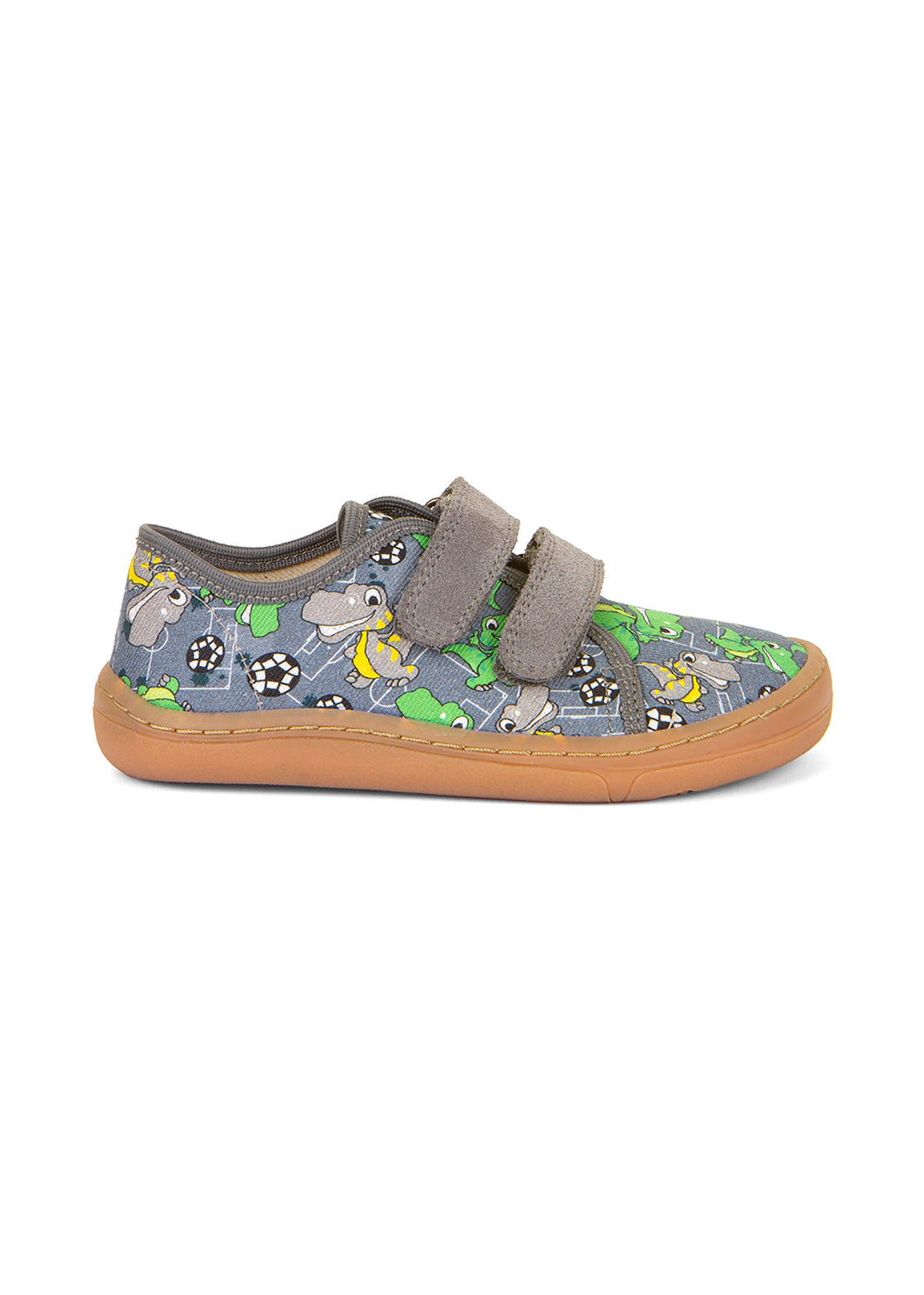 Children's barefoot sneakers - gray, dinos