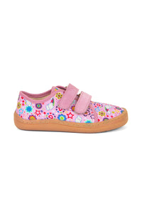 Barfotasneakers för barn - rosa, flerfärgade mönster