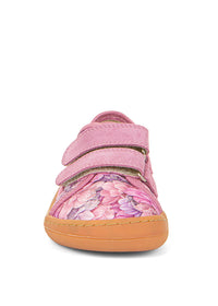 Children's barefoot sneakers - pink, flowers
