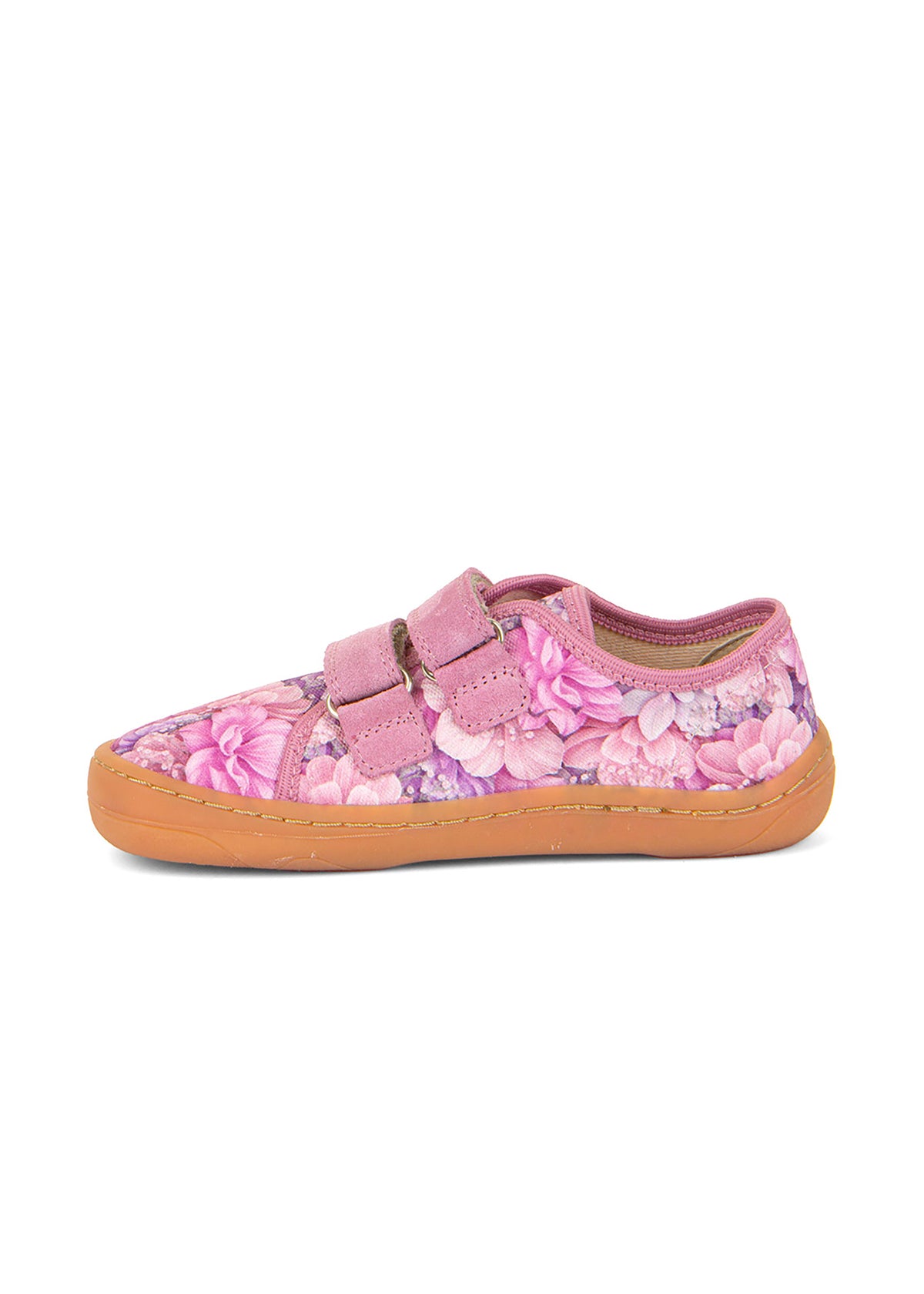 Barns barfota sneakers - rosa, blommor