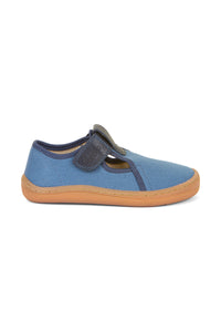 Children's barefoot sneakers - denim blue, velcro fastening