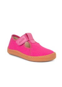 Children's barefoot sneakers - pink, velcro fastening
