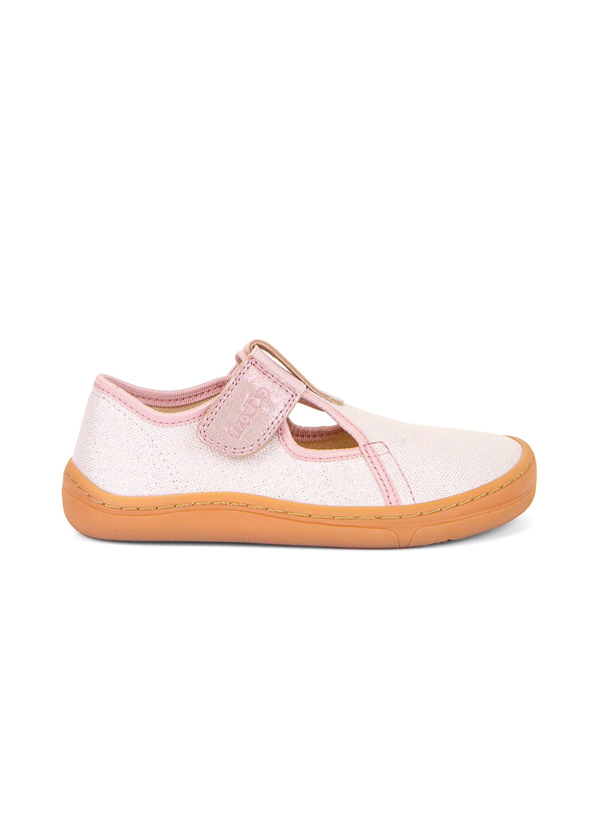 Children's barefoot sneakers - sparkling pink, velcro fastening