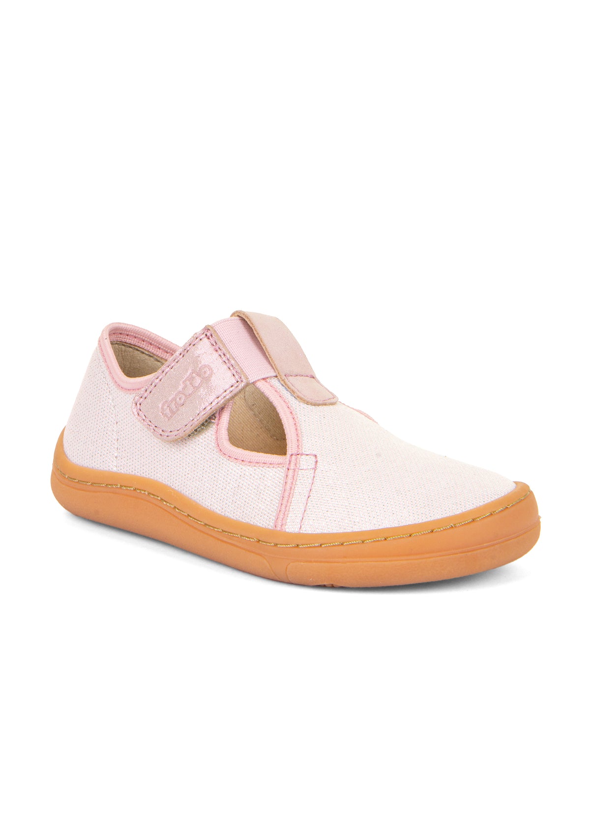 Children's barefoot sneakers - sparkling pink, velcro fastening