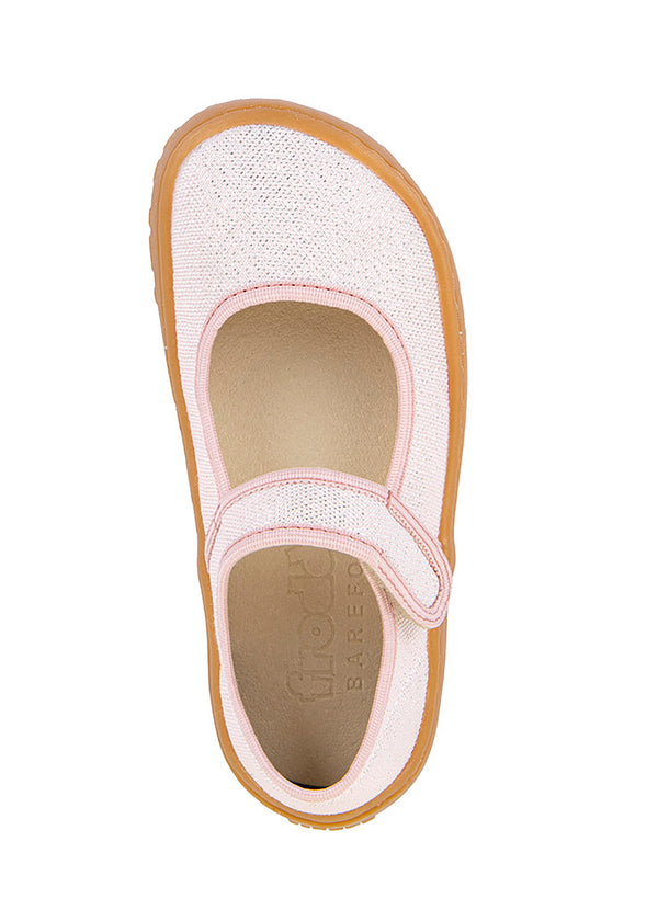 Children's Barefoot shoes - ballerinas, sparkling light pink
