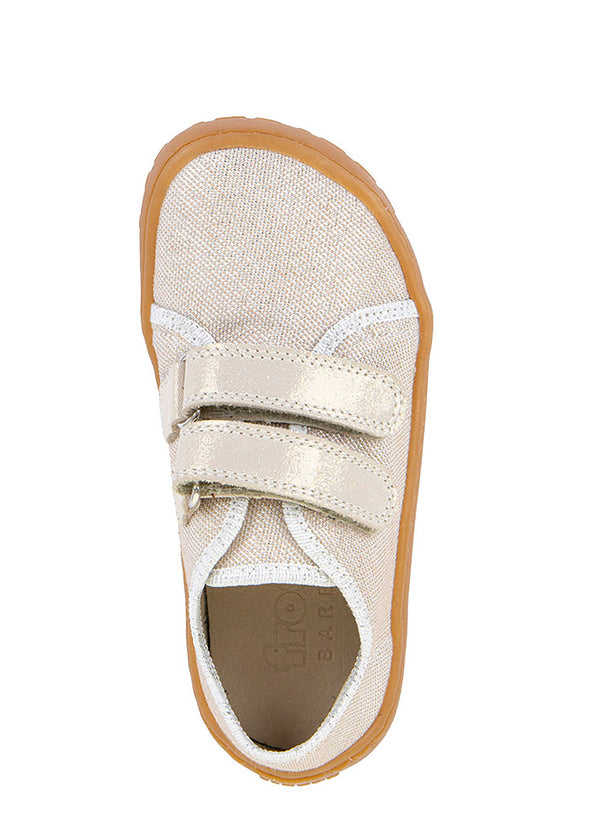 Children's barefoot sneakers - sparkling gold