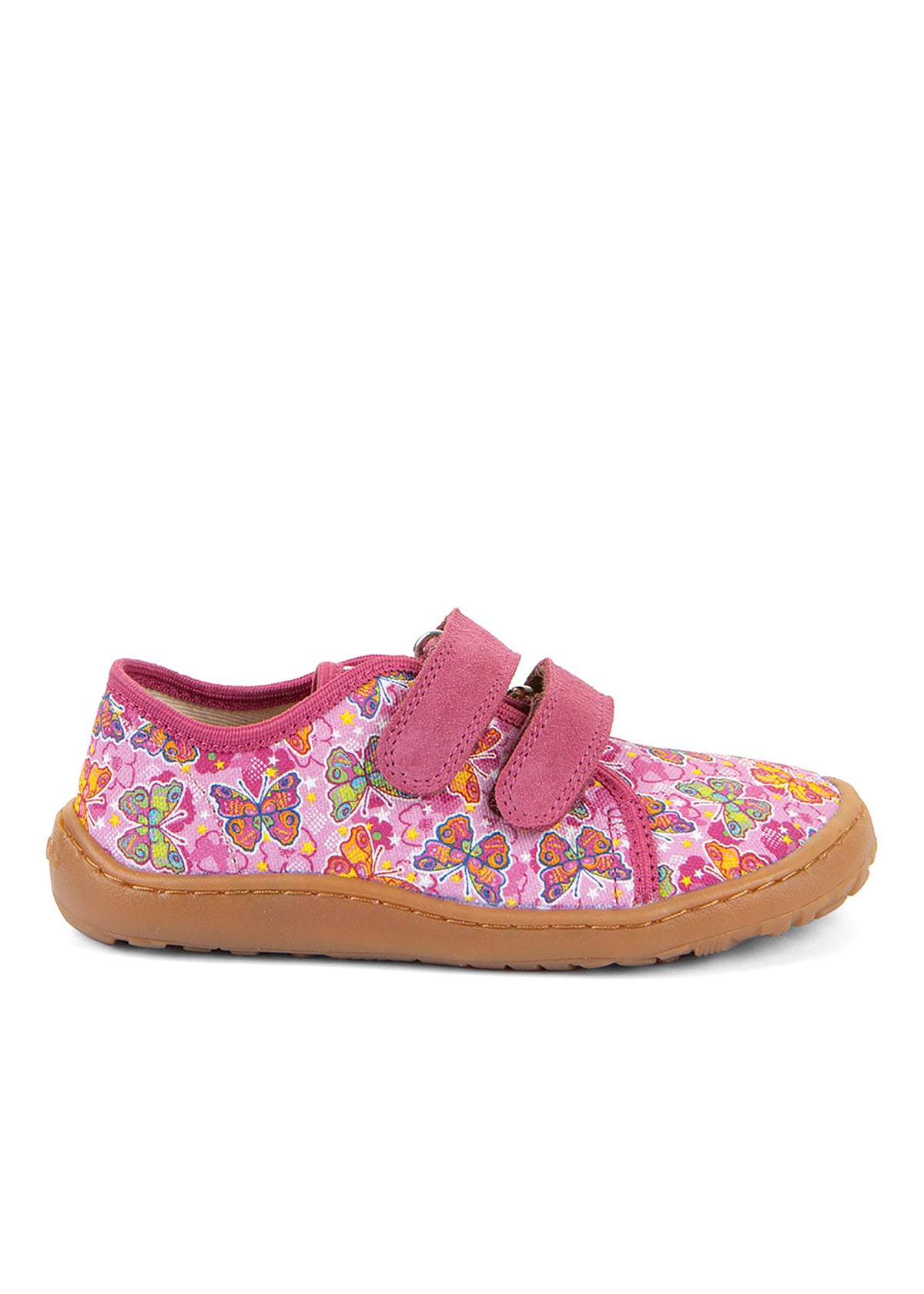 Children's barefoot sneakers - pink, butterflies