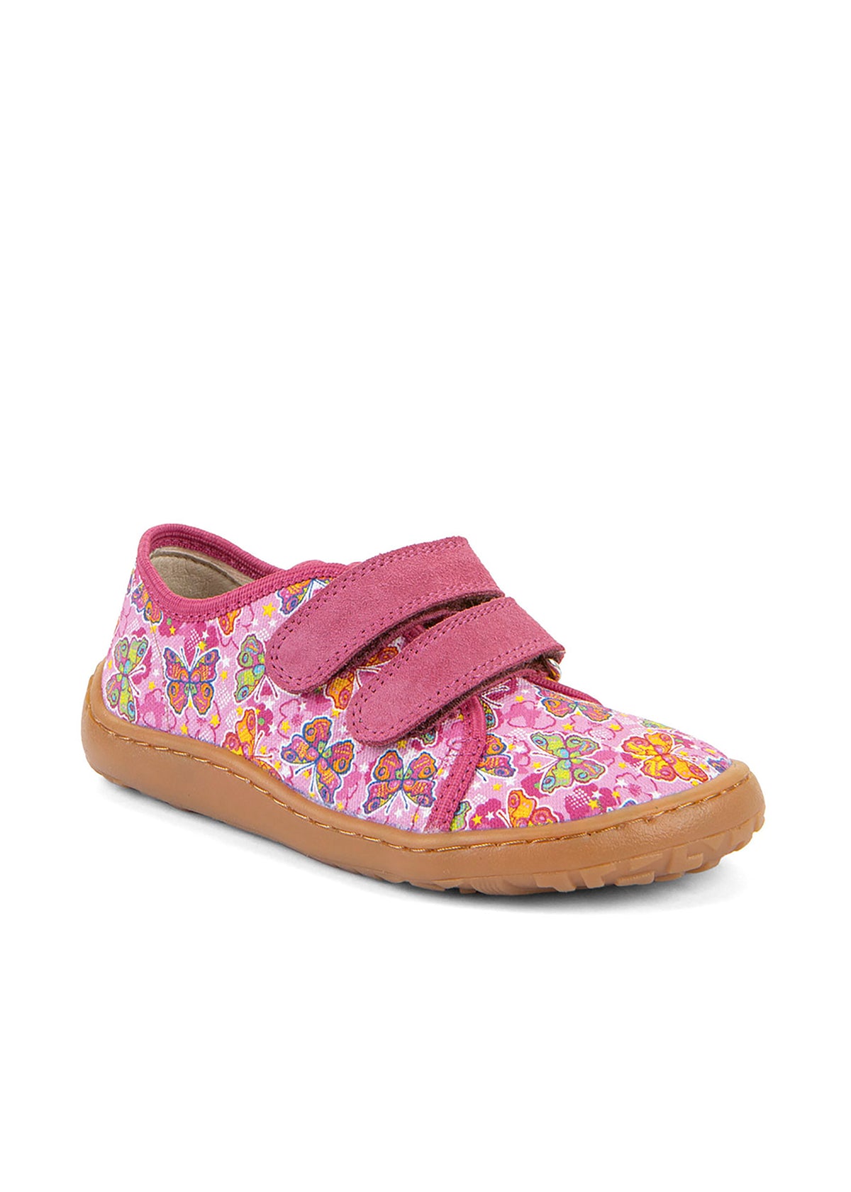 Children's barefoot sneakers - pink, butterflies