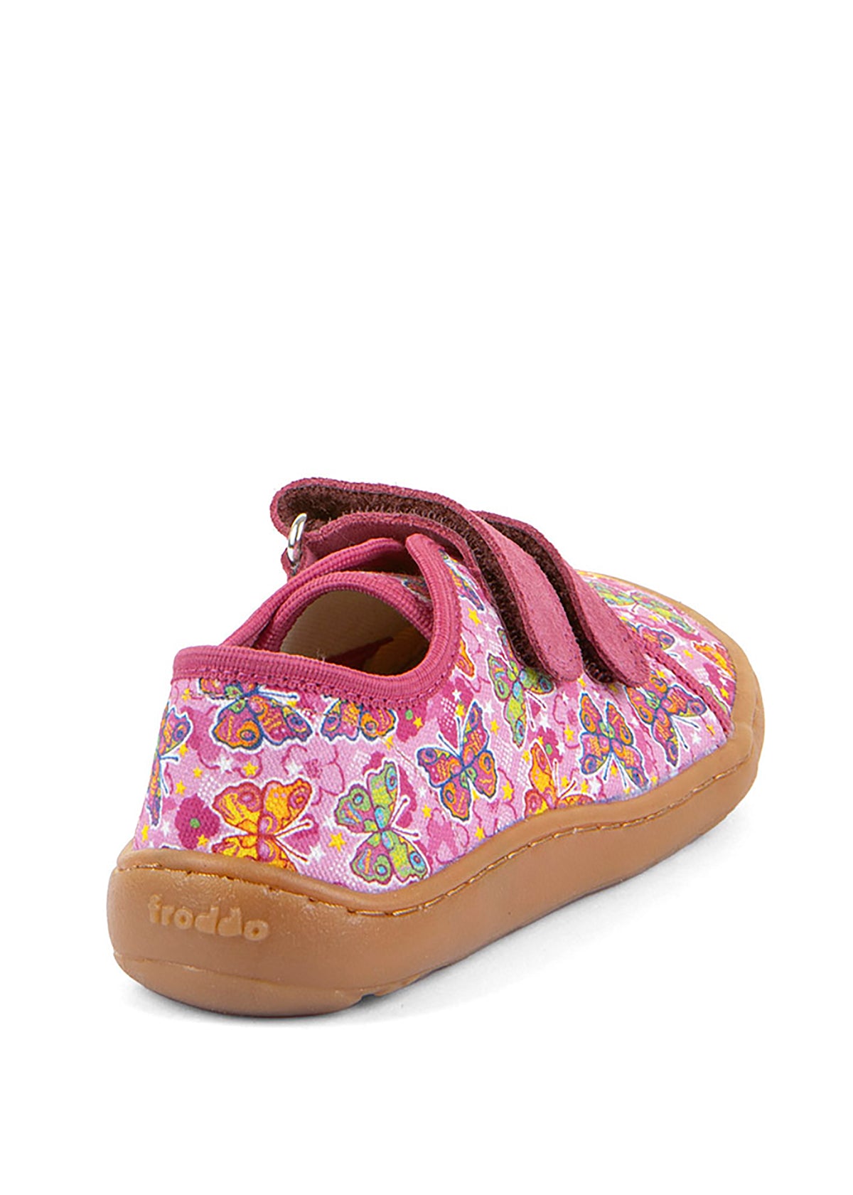 Children's barefoot sneakers - pink, butterflies