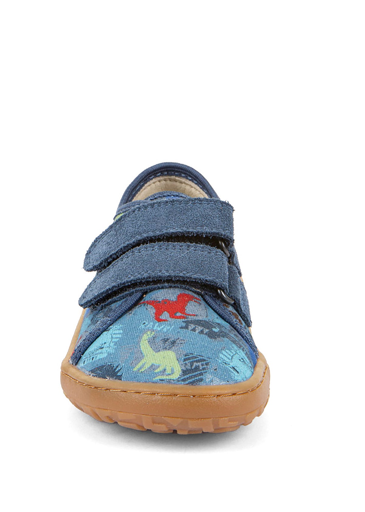 Children's barefoot sneakers - blue, dinosaurs