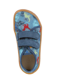 Children's barefoot sneakers - blue, dinosaurs