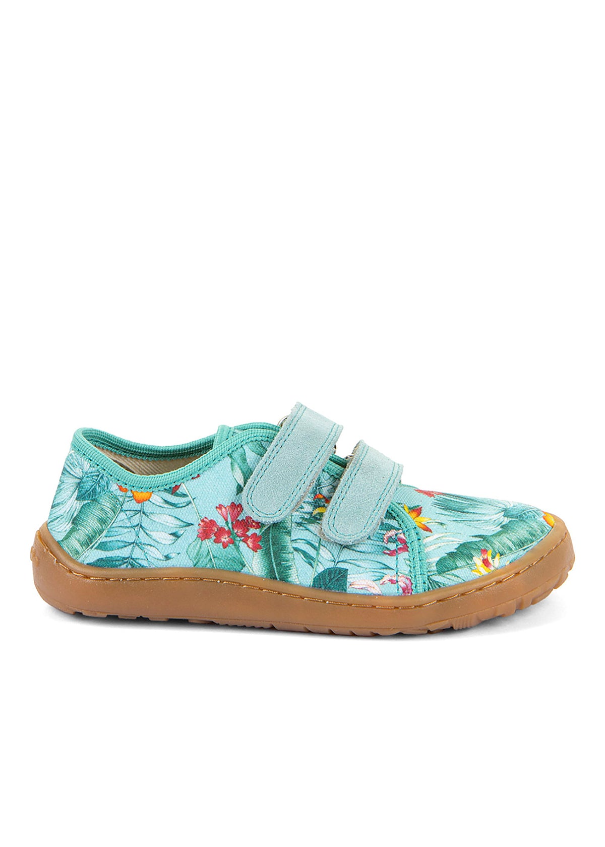 Children's barefoot sneakers - mint, flower