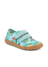 Children's barefoot sneakers - mint, flower