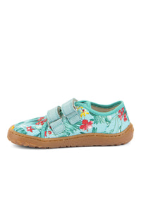 Children's barefoot sneakers - mint, flower