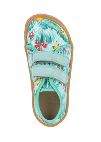 Children's barefoot sneakers - mint, flower