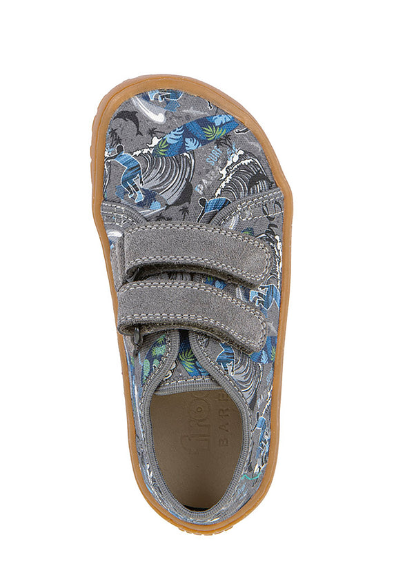 Children's barefoot sneakers, gray, surfers