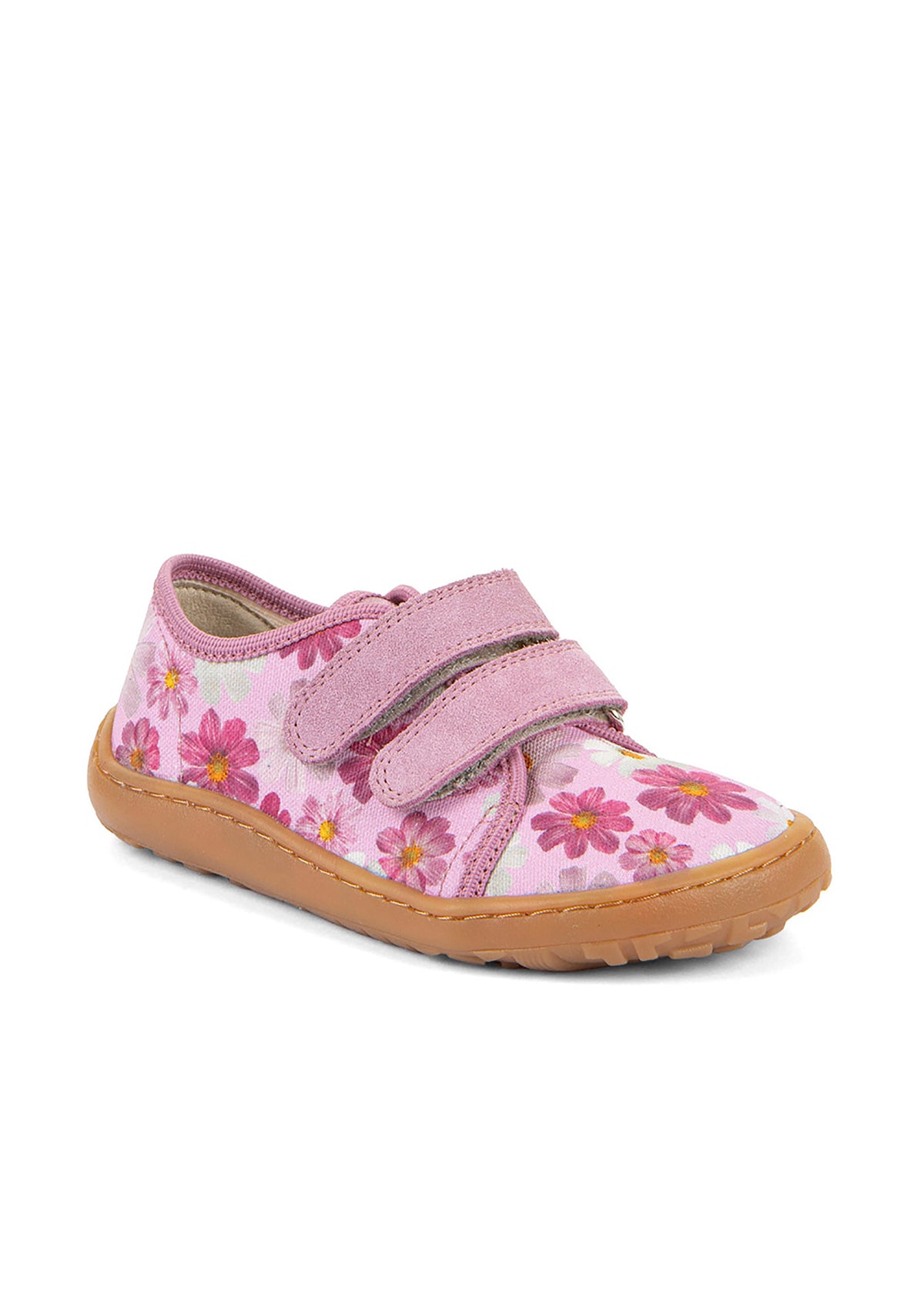 Children's barefoot sneakers - pink, flower
