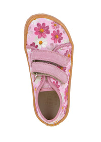 Children's barefoot sneakers - pink, flower