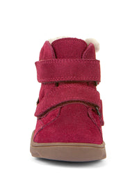 Lasten paljasjalkakengät, talvikengät - Zeru Tex Furry, tummanpunainen