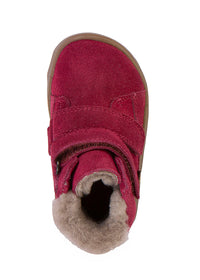 Lasten paljasjalkakengät, talvikengät - Zeru Tex Furry, tummanpunainen